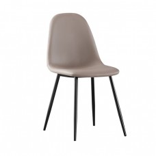 CELINA Καρέκλα Μέταλλο Βαφή Μαύρο, Pvc Cappuccino 45x54x85υψ Woodwell 22786 ΕΜ907,3ΜP 