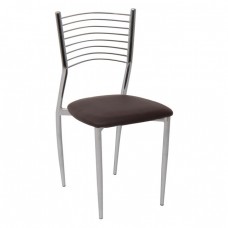 VIVIAN Καρέκλα Μέταλλο Χρώμιο, PVC Σκούρο Καφέ 40x44x83υψ Woodwell 8645 ΕΜ935,3 