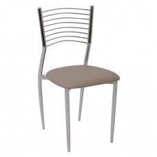 VIVIAN Καρέκλα Μέταλλο Χρώμιο, PVC Cappuccino 40x44x83υψ Woodwell 17769 ΕΜ935,4 