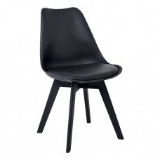 MARTIN-II Καρέκλα PP Μαύρη, Μονταρισμένη Ταπετσαρία 49x56x83υψ Woodwell 17412 ΕΜ137,2 