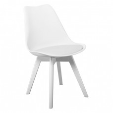 MARTIN Καρέκλα Ξύλο Άσπρο, PP Άσπρο Μονταρισμένη Ταπετσαρία 49x57x82υψ Woodwell 24213 ΕΜ136,140 