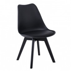 MARTIN Καρέκλα Ξύλο Μαύρο, PP Μαύρο Μονταρισμένη Ταπετσαρία 49x57x82υψ Woodwell 24214 ΕΜ136,240 