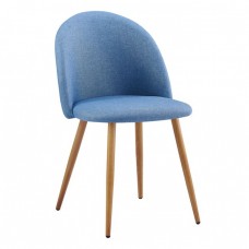 BELLA Καρέκλα Tραπεζαρίας, Μέταλλο Βαφή Φυσικό, Ύφασμα Απόχρωση Light Blue 50x56x80υψ Woodwell 18972 ΕΜ762,3 