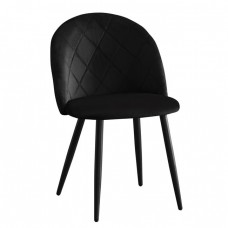 BELLA Καρέκλα Tραπεζαρίας, Μέταλλο Βαφή Μαύρο, Ύφασμα Velure Απόχρωση Μαύρο 50x56x80υψ Woodwell 23600 ΕΜ759,4 