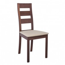MILLER Καρέκλα Οξιά Καρυδί, PVC Εκρού 45x52x97υψ Woodwell 24365 Ε782,3 