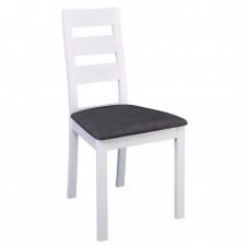 MILLER Καρέκλα Οξιά Άσπρο, Ύφασμα Γκρι 45x52x97υψ Woodwell 20823 Ε782,2 