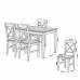 DAILY Set Τραπεζαρία Ξύλινη Σαλονιού - Κουζίνας: Τραπέζι + 4 Καρέκλες / Άσπρο - Dark Oak Table:118x74x73υψ Chair:43x48x94υψ Woodwell 20952 Ε783,1S 