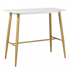 LAVIDA Τραπέζι BAR Μέταλλο Βαφή Φυσικό, Άσπρο MDF 120x60x106υψ Woodwell 17849 ΕΜ154,1