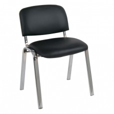 SIGMA Καρέκλα Στοιβαζόμενη Γραφείου Επισκέπτη, Χρώμιο, PVC Μαύρο 55x60x79cm / Σωλ.35x16/1mm Woodwell 24117 ΕΟ550,11W