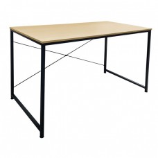 ΓΡΑΦΕΙΟ Η/Υ Μέταλλο Βαφή Μαύρο, Melamine Beech 120x60x74υψ Woodwell 24822 ΕΟ412,1