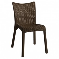 DORET Καρέκλα Στοιβαζόμενη PP Καφέ Σκούρο, με πόδι αλουμινίου 50x55x83υψ Woodwell 24562 Ε3803,4