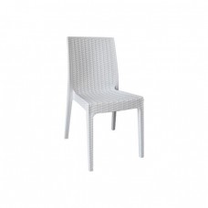DAFNE Καρέκλα Τραπεζαρίας Κήπου Στοιβαζόμενη, PP Rattan Look UV Protection, Άσπρο 46x55x85υψ Woodwell 14182 Ε328,1