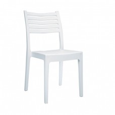 OLIMPIA Καρέκλα Τραπεζαρίας Κήπου Στοιβαζόμενη, PP - UV Protection, Απόχρωση Άσπρο 46x52x86υψ Woodwell 17322 Ε345,1