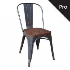 RELIX Wood Καρέκλα-Pro, Μέταλλο Βαφή Antique Black, Απόχρωση Ξύλου Dark Oak 45x51x85υψ Woodwell 15495 Ε5191W,10