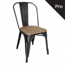 RELIX Wood Καρέκλα-Pro, Μέταλλο Βαφή Antique Black, Απόχρωση Ξύλου Natural Oak 45x51x85υψ Woodwell 16153 Ε5191W,10N