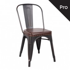 RELIX Καρέκλα-Pro, Μέταλλο Βαφή Antique Black, Pu Σκούρο Καφέ 45x51x82υψ Woodwell 18536 Ε5191Ρ,10