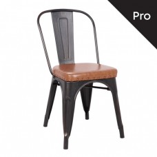 RELIX Καρέκλα-Pro, Μέταλλο Βαφή Antique Black, Pu Camel 45x51x82υψ Woodwell 19305 Ε5191Ρ,104