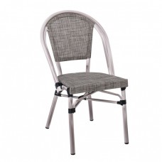 COSTA Καρέκλα Dining Αλουμινίου, Απόχρωση Antique Grey -Textilene Μπεζ 50x55x85υψ Woodwell 22758 Ε288,1