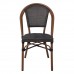 COSTA Καρέκλα Dining Αλουμινίου, Απόχρωση Καρυδί Textilene Μαύρο 50x55x85υψ Woodwell 22759 Ε288