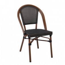 COSTA Καρέκλα Dining Αλουμινίου, Απόχρωση Καρυδί Textilene Μαύρο 50x55x85υψ Woodwell 22759 Ε288
