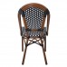 PARIS Καρέκλα Bistro, Αλουμίνιο Καρυδί, Wicker Μαύρο - Άσπρο, Στοιβαζόμενη 46x54x88υψ Woodwell 23780 Ε291,1