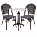 PARIS Καρέκλα Bistro, Αλουμίνιο Καρυδί, Wicker Μαύρο - Άσπρο, Στοιβαζόμενη 46x54x88υψ Woodwell 23780 Ε291,1