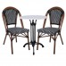 PARIS Καρέκλα Bistro, Αλουμίνιο Καρυδί, Wicker Μαύρο - Άσπρο, Στοιβαζόμενη 46x54x88υψ Woodwell 23780 Ε291,1