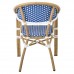 PARIS Πολυθρόνα Dining Αλουμίνιο Φυσικό, Wicker Άσπρο - Μπλε, Στοιβαζόμενη 57x59x84υψ Woodwell 24033 Ε258,3