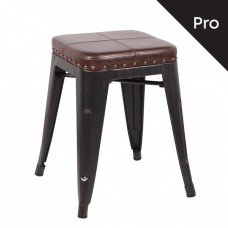 RELIX Σκαμπό-Pro, Μέταλλο Βαφή Antique Black, Pu Σκούρο Καφέ 39x39x45υψ Woodwell 18545 Ε5195Ρ,10