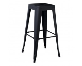 RELIX Σκαμπό Bar, Μέταλλο Βαφή Μαύρο Extra Matte 42x42 H.76cm Woodwell 16384 Ε5190,1ΜW
