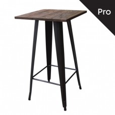 RELIX Wood Τραπέζι Bar-Pro, Μέταλλο Βαφή Antique Black, Απόχρωση Ξύλου Dark Oak 60x60x104υψ Woodwell 15505 Ε5197,10 