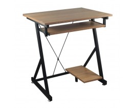 UNIT Γραφείο Η/Υ Μέταλλο Βαφή Μαύρο, Melamine Απόχρωση Sonoma 70x55x75cm Woodwell 23498 ΕΟ435,1 
