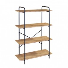 Ραφιέρα Μέταλλο Βαφή Μαύρο, Απόχρωση Sonoma 80x34x112cm Woodwell 25291 ΕΟ445,2