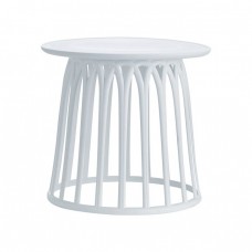 SABA Τραπεζάκι Βοηθητικό PP-UV Άσπρο Φ50x45υψ Woodwell 21588 Ε382,1 
