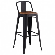 RELIX Wood Σκαμπό Bar με Πλάτη,Μέταλλο Βαφή Μαύρο Extra Matte, Απόχρωση Ξύλου Dark Oak 44x44x76/97cm Woodwell 23970 Ε5208,1ΜW RELIX Wood Σκαμπό Bar με Πλάτη,Μέταλλο Βαφή Μαύρο Extra Matte, Απόχρωση Ξύλου Dark Oak 44x44x76/97cm Woodwell 23970 Ε5208,1ΜW