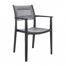 AKRON Πολυθρόνα PP-UV Μαύρο - Γκρι 60x55x85cm Woodwell 21400 Ε350,31 