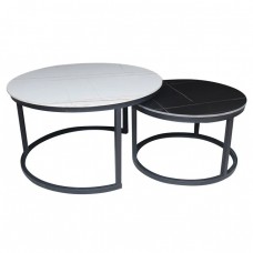 TERRY Set2 Τραπεζάκια Σαλονιού , Μέταλλο Βαφή Μαύρο, Sintered Stone White-Black Marble Φ80 H48cm + Φ60 H40cm Woodwell 25120 ΕΜ526,S TERRY Set2 Τραπεζάκια Σαλονιού , Μέταλλο Βαφή Μαύρο, Sintered Stone White-Black Marble Φ80 H48cm + Φ60 H40cm Woodwell 25120 ΕΜ526,S