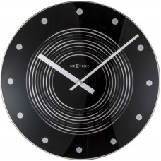 Ρολόι Τοίχου Γυάλινο Μαύρο Με Σχέδιο NexTime 35εκ Νο 8638 52986380