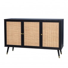 Vienna Μπουφές Μαύρο Με Rattan 120x39x75,5υψ Liberta 05-0564