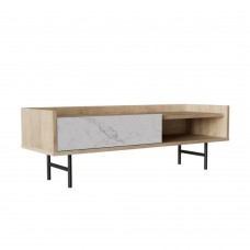 Stockholm Coffee Table Sonoma Decape Λευκό Με Οψη Μαρμάρου Μαύρο 120x59x40υψ Liberta 04-0652