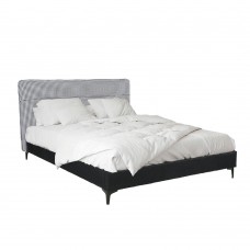 CHARM Κρεβάτι Για Στρώμα 160x200cm Μαύρο-Λευκό 218x168xH110cm Liberta 09-1344