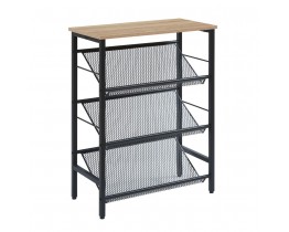 PLEXUS ΠΑΠΟΥΤΣΟΘΗΚΗ 3ΡΑΦΙΑ ΚΑΡΥΔΙ ΜΑΥΡΟ 60x30xH80cm Liberta 10-0048