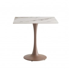 COCOA ΤΡΑΠΕΖΙ ΑΣΠΡΟ ΜΑΡΜΑΡΟ 80x80x75cm LIBERTA 02-0711