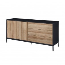 BLACKBIRD ΜΠΟΥΦΕΣ 2ΠΟΡΤΕΣ 3ΣΥΡΤΑΡΙΑ RIVIERA OAK ΜΑΥΡΟ 150x40x75.5cm LIBERTA 05-0669